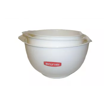 CURVER Smart Fresh maišymo dubenų rinkinys, 3 vnt., balti, 1,5L, 2,5L, 4L, įdedami vienas į kitą