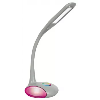 Activejet VENUS RGB pilkos spalvos LED stalinė lempa su spalvų kintančiu pagrindu ir USB įkrovimu