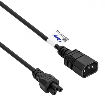 AKYGA AK-NB-09A nešiojamojo kompiuterio maitinimo laidas 1,5 m CEE 7/7 į IEC C5 Cloverleaf CCA 3x0,75mm² juodas