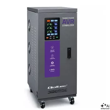 Qoltec trifazis AVR įtampos stabilizatorius 30kVA su servomotoru ir LCD ekranu, Expert Line