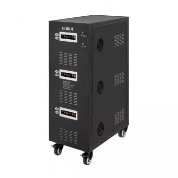KEMOT PROavr-100k 100 kVA trifazis automatinis įtampos stabilizatorius, servo variklis, 280-430V įėjimas, 380V išėjimas, LCD, juodas