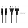 Kabelmeister Euro maitinimo laidas Type C į C7/Euro 8 lizdą, juodas, 0,75mm², 1,5m