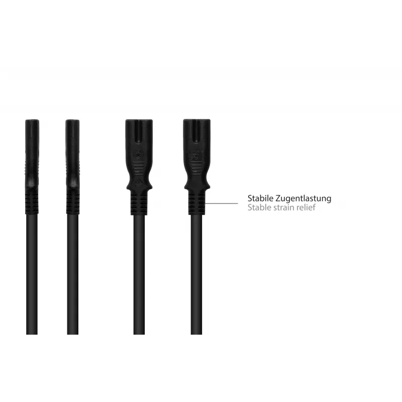 Kabelmeister Euro maitinimo laidas Type C į C7/Euro 8 lizdą, juodas, 0,75mm², 1,5m