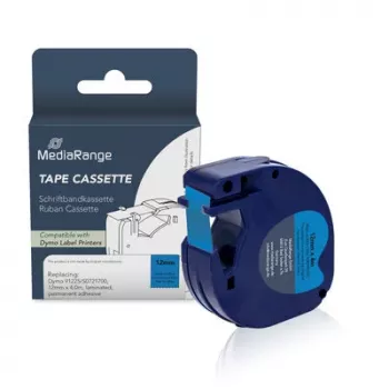 MediaRange etikečių kasetė Dymo D1 91225/S0721700 12mm x 4m juoda ant mėlynos