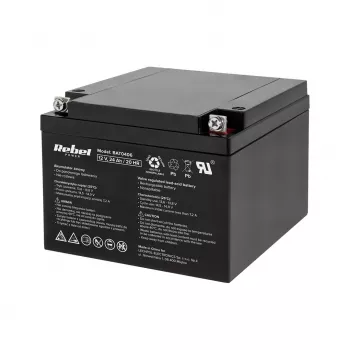 Rebel Gel Battery 12V 24Ah VRLA AGM gilaus ciklo akumuliatorius, skirtas UPS, saulės elektrinėms, signalizacijai