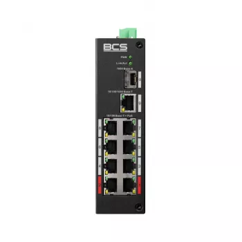 BCS-L-SP0801G-1SFP(2) industrinis komutatorius su 8 Gigabit PoE+ prievadais ir SFP uplink