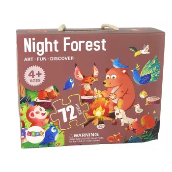 LEAN TOYS Forest Animals 72 dalių dėlionė vaikams