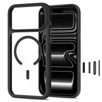 TECH-PROTECT MAGONE MagSafe dėklas ir grūdintas stiklas 2 vnt. rinkinys iPhone 17 Pro Max / 18 Pro Max - juodas/permatomas