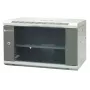 EMITER EM/AP6406 19 colių 6U sieninis tinklo spintelė, 600x450x370 mm, grūdinto stiklo durelės, plieninė, juoda