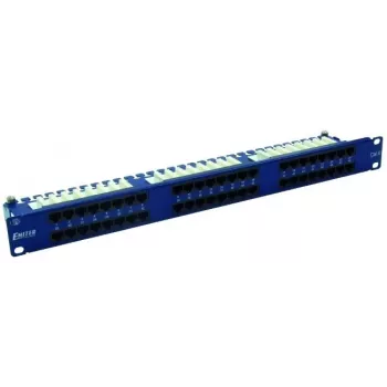 EMITERNET 48 portų RJ45 UTP Cat.6 patch panelis 1U su kabelių tvarkymo lentyna, mėlynas