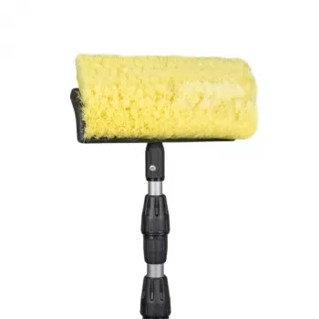 Bradas ESQ2356 kietų PP šerių šepečio galvutė sunkiems valymo darbams, žalia/juoda, su įsukamu kotu