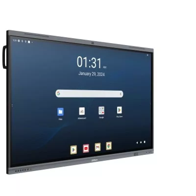 Dahua DHI-LPH65-MC480-U 65 colių 4K interaktyvus jutiklinis ekranas su Android 13, EDLA sertifikatu, 40 taškų IR jutikliu, 48MP kamera, 8 masyvo mikrofonu, Wi-Fi 6, 8GB RAM, 128GB atmintimi