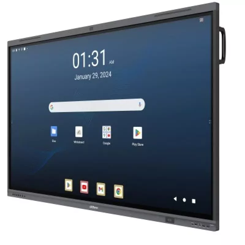Dahua DHI-LPH65-MC480-U 65 colių 4K interaktyvus jutiklinis ekranas su Android 13, EDLA sertifikatu, 40 taškų IR jutikliu, 48MP kamera, 8 masyvo mikrofonu, Wi-Fi 6, 8GB RAM, 128GB atmintimi
