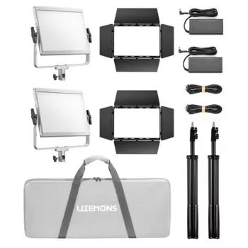 Godox Litemons LP600R 2x rinkinys RGB LED panelinė lemputė, 60W, 2500K-8500K, CRI 96, Bluetooth, dvigubas šviesos rinkinys