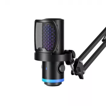 BOYA CastMic G40Bz žaidimų mikrofonas su rankena, laidinis USB-C - juodas