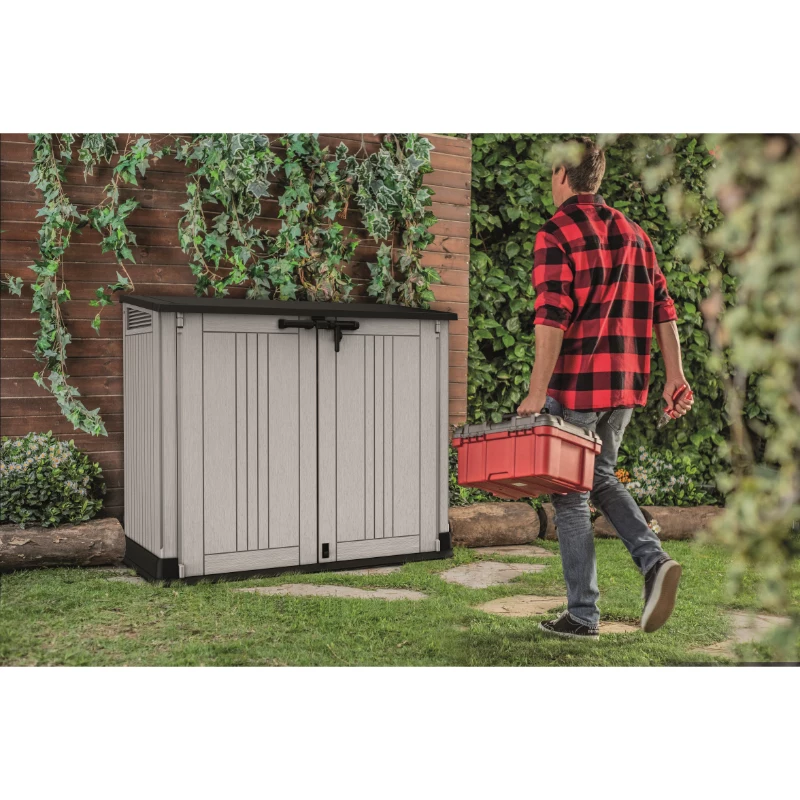 KETER GARDEN AND BALCONY BOX MIDI GREY-BLACK 132x71.5x113.5cm