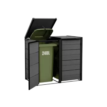 Keter Hide Away 2x240L atliekų konteinerių laikymo spintelė, pilka