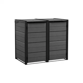 Keter Hide Away 2x240L atliekų konteinerių laikymo spintelė, pilka