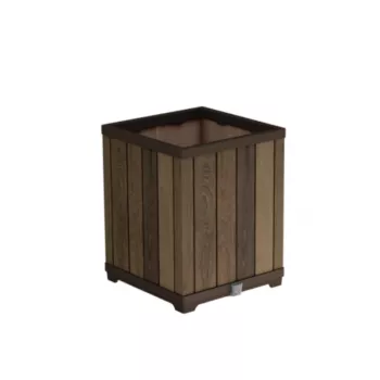 KETER Deco Square Tall Planter Walnut – aukštas kvadratinis vazonas, 19 L