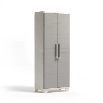 KETER Linear Wood aukšta spinta 68x39x173cm šviesiai smėlio / šviesiai pilka