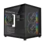 Rampage LUMID ARGB kompiuterio korpusas M-ATX su 3x ARGB ventiliatoriais, juodas
