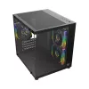 Rampage LUMID ARGB kompiuterio korpusas M-ATX su 3x ARGB ventiliatoriais, juodas