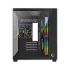 Rampage LUMID ARGB kompiuterio korpusas M-ATX su 3x ARGB ventiliatoriais, juodas