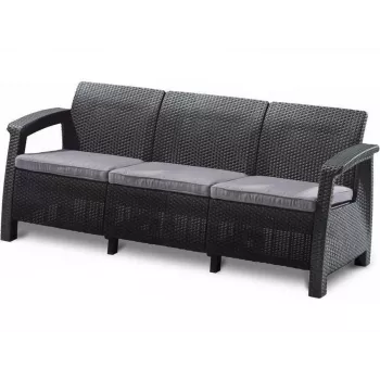KETER Corfu Love Seat Max triguba sodo sofa, pilka