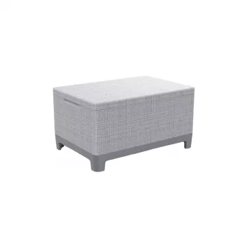 Keter Scandi Storage Table sodo stalas / daiktadėžė šviesiai pilka / tamsiai plieno pilka