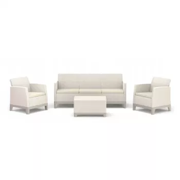 KETER Sodo baldų komplektas Scandi Forma 3 vietų rinkinys pebble grey/light beige