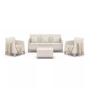 KETER Sodo baldų komplektas Scandi Forma 3 vietų rinkinys pebble grey/light beige