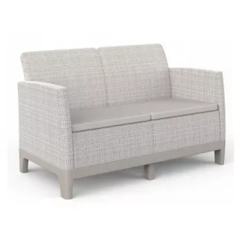 KETER Scandi Form dvivietė sodo sofa, akmenų pilkos/šviesiai smėlio spalvos