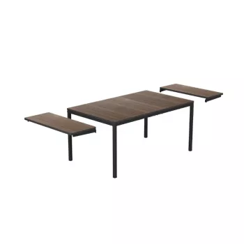 KETER Deco Porto Nova prailginamas sodo stalas 200-280 cm, riešutmedžio/ juodas