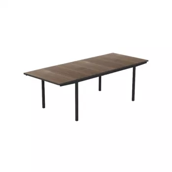 KETER Deco Porto Nova prailginamas sodo stalas 200-280 cm, riešutmedžio/ juodas