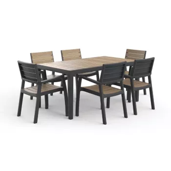 KETER sodo stalas Deco Corale 160, teako atspalvio/pilkas