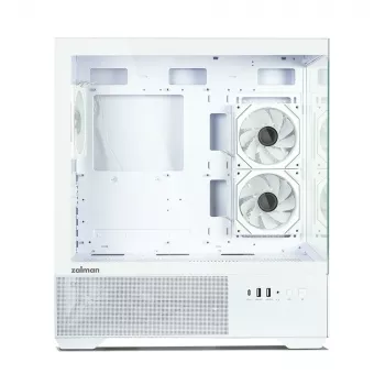Zalman CHRONIX V2 White ATX Mid Tower kompiuterio korpusas su 3 x 120mm ARGB ventiliatoriais, grūdinto stiklo šonine plokšte