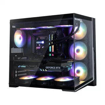 Zalman D40F ATX Mid Tower kompiuterio korpusas, 7 x 120mm FRGB ventiliatoriai, juodas