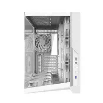 Zalman D40 White ATX Mid Tower korpusas su 7 ARGB ventiliatoriais ir grūdintu stiklu