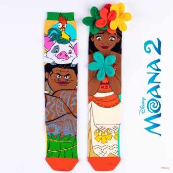 MADMIA Vaikiškos kojinės iki kelių Vaiana Moana 2 gėlės 3D Maui Disney / Md026