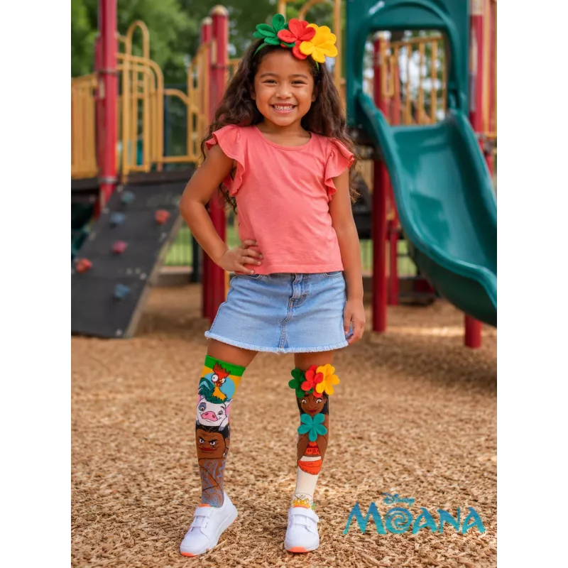 MADMIA Vaikiškos kojinės iki kelių Vaiana Moana 2 gėlės 3D Maui Disney / Md026