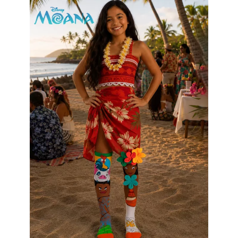 MADMIA Vaikiškos kojinės iki kelių Vaiana Moana 2 gėlės 3D Maui Disney / Md026