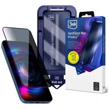 3MK HardGlass MaxPrivacy privatumo grūdintas stiklas su aplikatoriumi, skirtas Samsung Galaxy S25 Ultra, juodas
