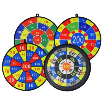 LEAN TOYS Dart žaidimo rinkinys 36 cm skydas su kamuoliukais ant Velcro