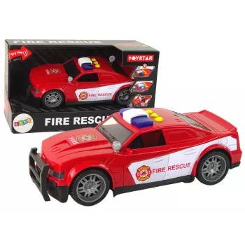 LEAN TOYS ugniagesių mašina 1:14 su šviesomis ir garsais, raudona