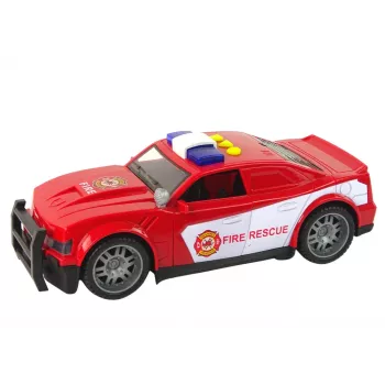 LEAN TOYS ugniagesių mašina 1:14 su šviesomis ir garsais, raudona