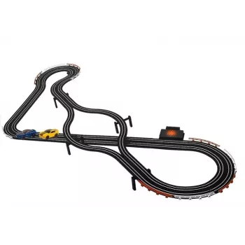 LEAN TOYS lenktynių trasa su 2 automobiliais ir pultais – Slot Cars