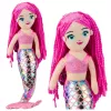 LEAN TOYS Pliušinė undinėlė su holografine uodega, rožinė, 48cm