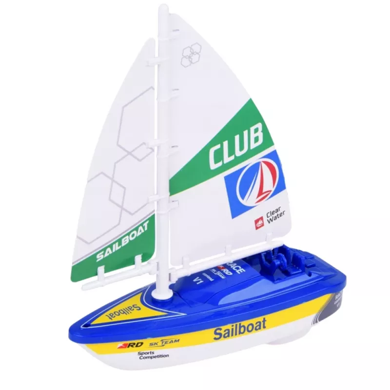 LEAN TOYS Sailboat Water Boat akumuliatorinis RC kateris su turbinos pavara, mėlynas