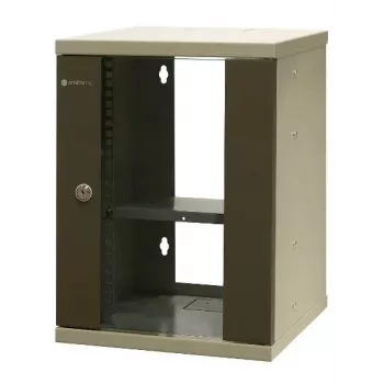 EMITER EM/SOHO-9U 10 colių 9U sieninis tinklo spintelė su stiklinėmis durelėmis, 325×330×445 mm, juoda