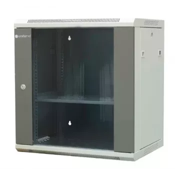 EMITER EM/AP6412 12U sieninis tinklo spintelė 600x450x635mm stiklinėmis durelėmis, juoda